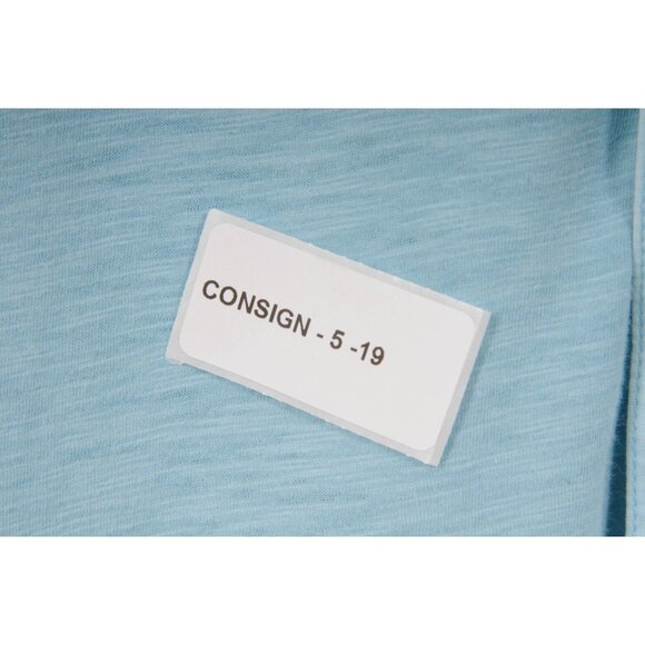 Theory Men Polo Medium Light Sky Blue Four Button 100% Cotton Short Sleeve Shirt - Picture 6 of 7